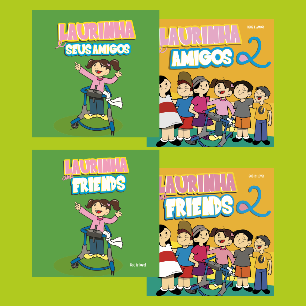 Combo 3 | 4 E-Books Laurinha e seus amigos Volumes 1+2 (Versão Português + English version)